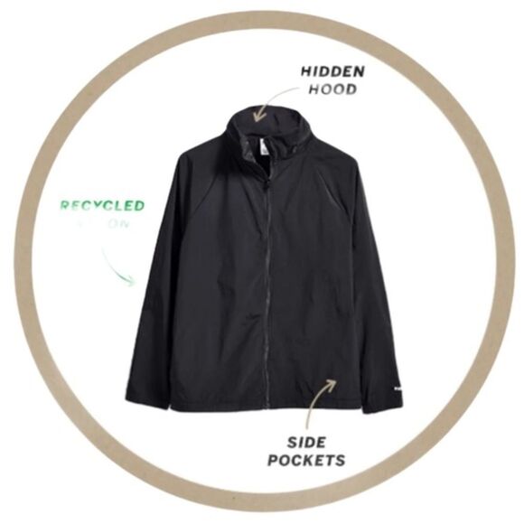 PINK Victoria Secret Black Mock Neck Anorak JACKET Size M (Oversized) - Picture 3 of 7